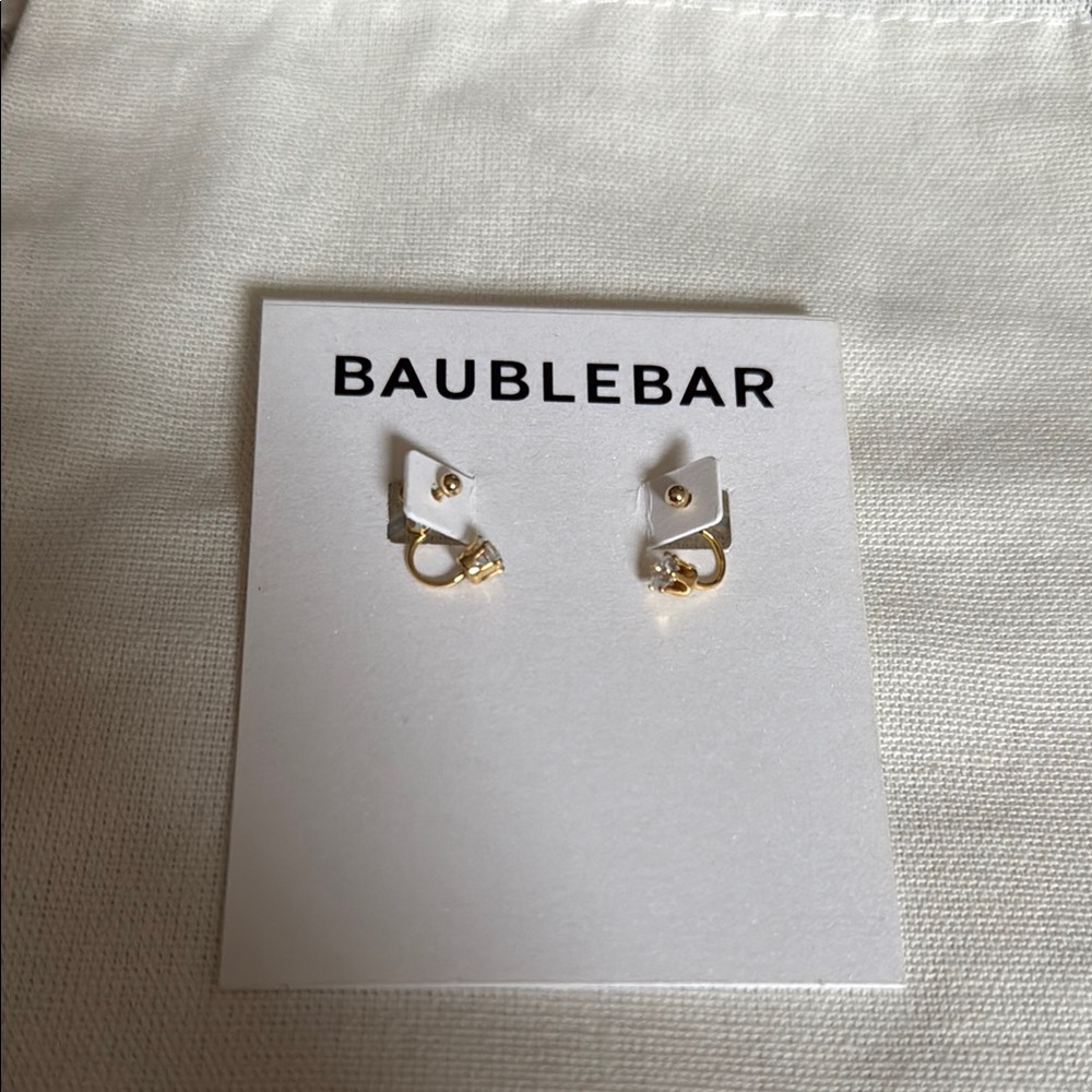 BaubleBar Gold and Crystal Earring Jackets - NEW WITH TAGS